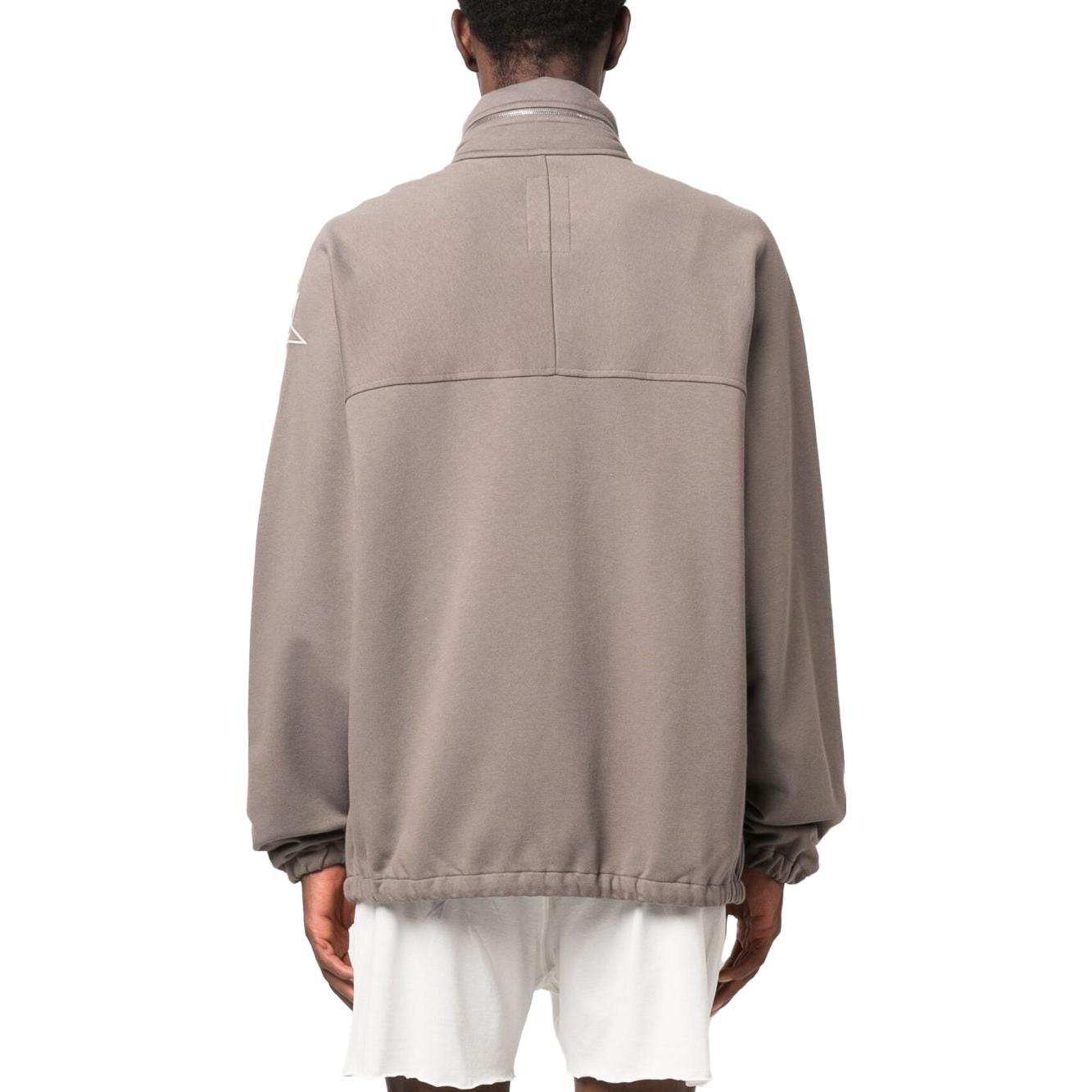 Shop Rick Owens  Brown Solid Color Zip Up Long Sleeve Sweatshirt CM02C9219CHFE-34