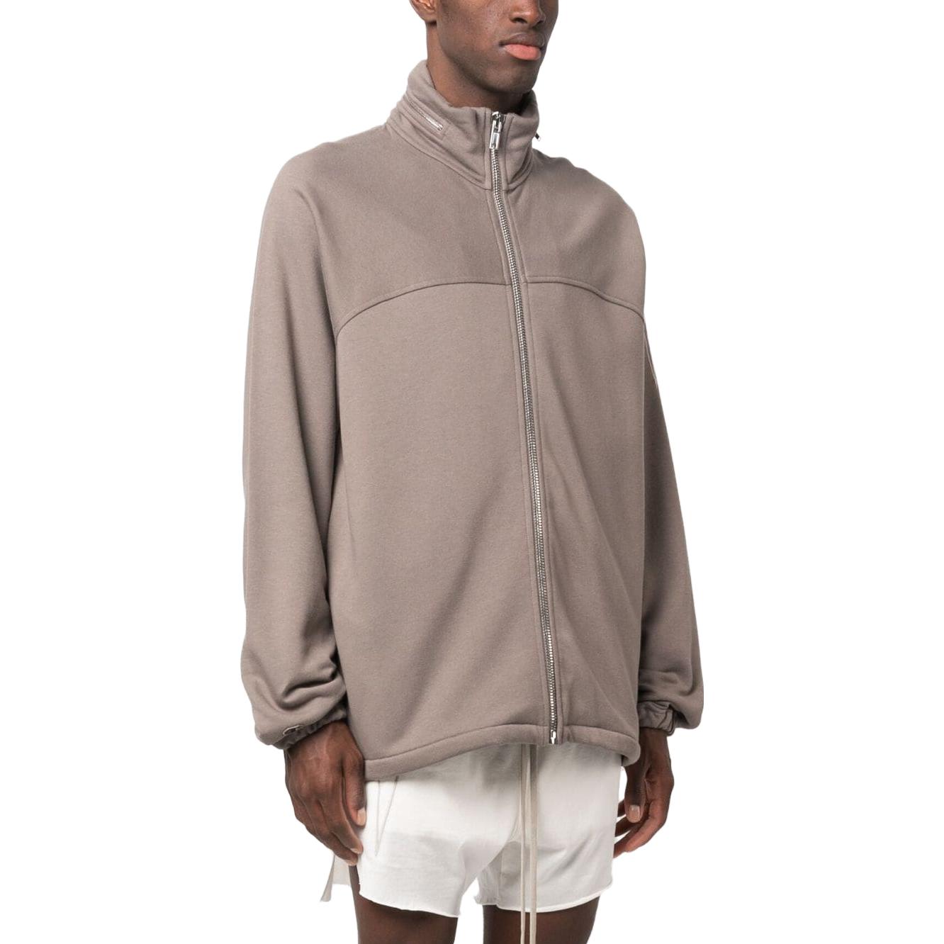 Purchase Rick Owens  Brown Solid Color Zip Up Long Sleeve Sweatshirt CM02C9219CHFE-34