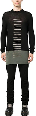 Rick Owens 拼色圓領毛衣 黑色 RU01C4616KJ095508 Lookbook Rick Owens 拼色圓領毛衣 黑色 RU01C4616KJ095508