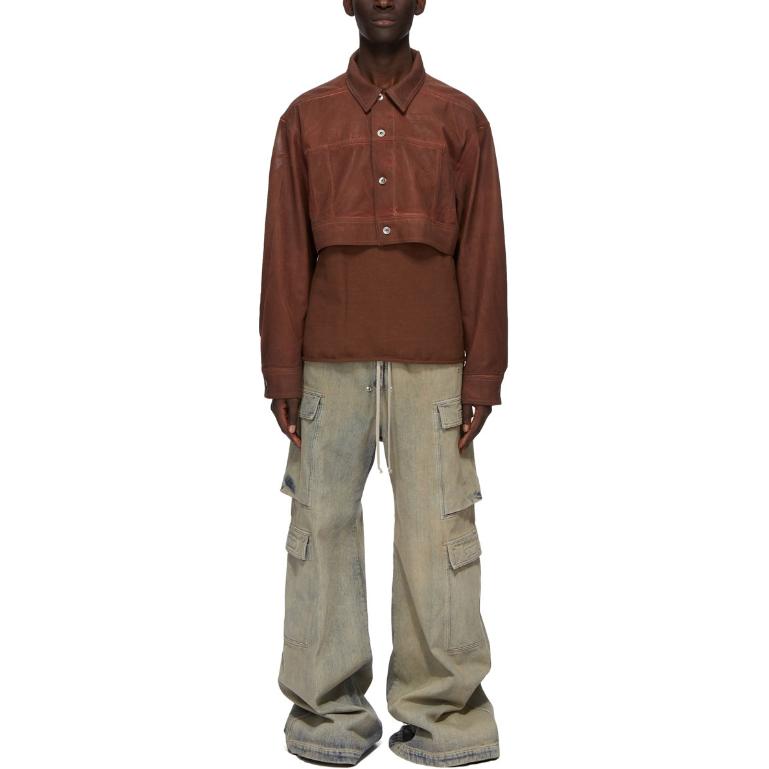 Purchase Rick Owens Jeans Biru Straight-Leg Mid-Rise Gaya Distressed. DU02D2398SKY-46