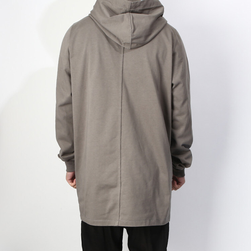 Shop RICK OWENS  Drawstring Hoodie Long Sleeve Taupe Gray RU02A5285BA34