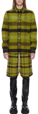 Rick Owens Jaket Lengan Panjang Kotak Hijau Single-Breasted RU02C7729WFNP32P Lookbook Rick Owens Jaket Lengan Panjang Kotak Hijau Single-Breasted RU02C7729WFNP32P