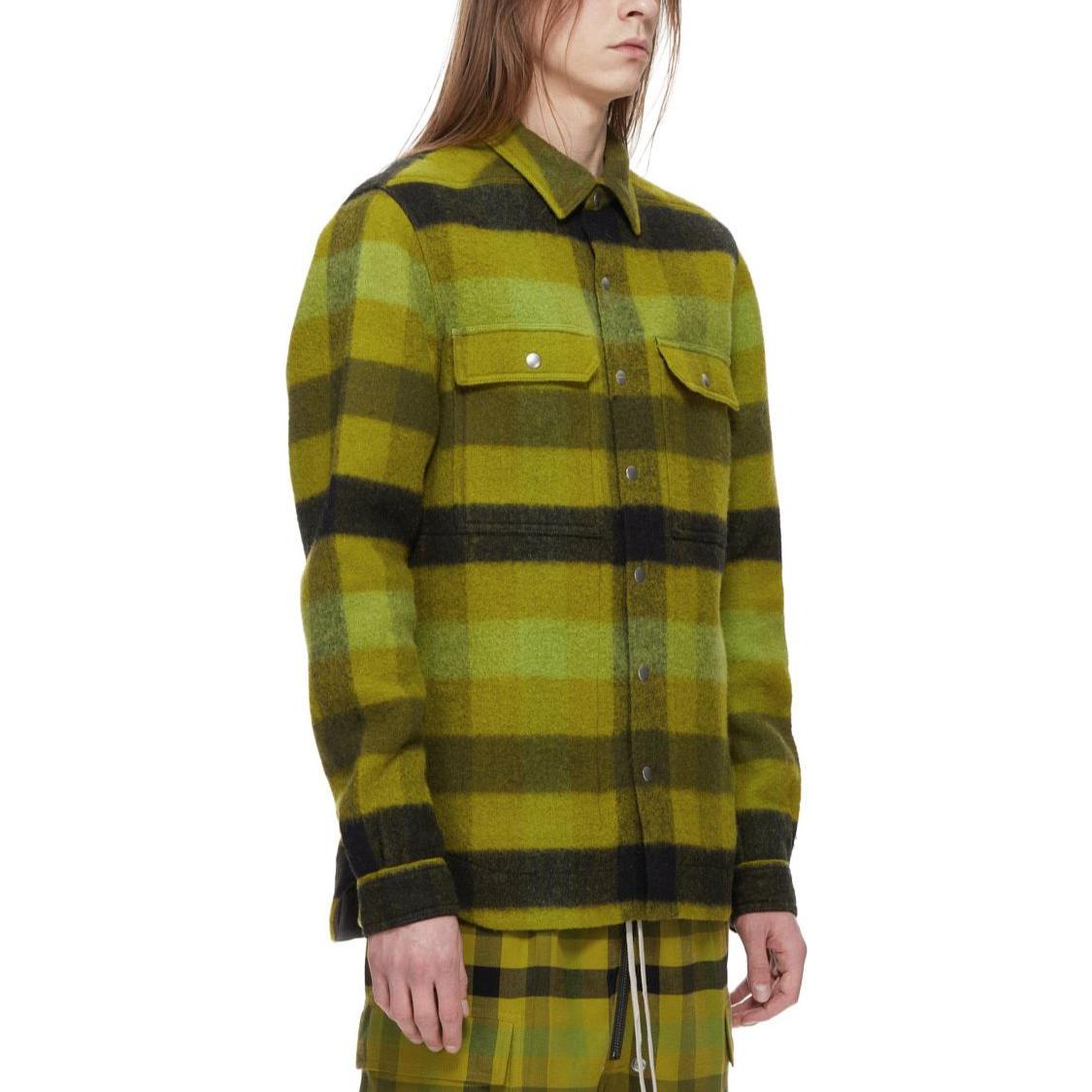 Purchase Rick Owens Jaket Lengan Panjang Kotak Hijau Single-Breasted RU02C7729WFNP32P