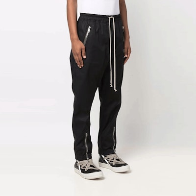 Rick Owens 繫帶拉鍊休閒長褲 黑色 RU01B1370TE-09 Purchase Rick Owens 繫帶拉鍊休閒長褲 黑色 RU01B1370TE-09