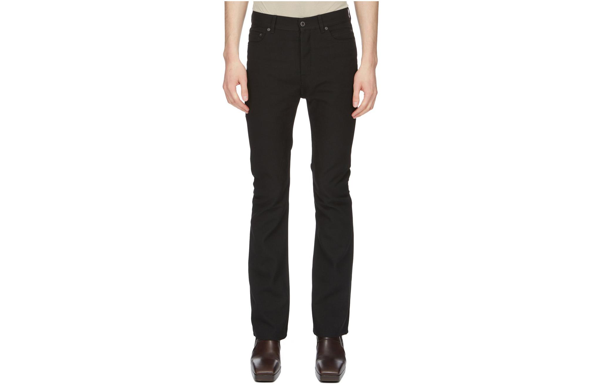 Rick Owens  Mid-Rise Black Flared Casual Pants with Solid Pockets RL02C7394TWRP-09