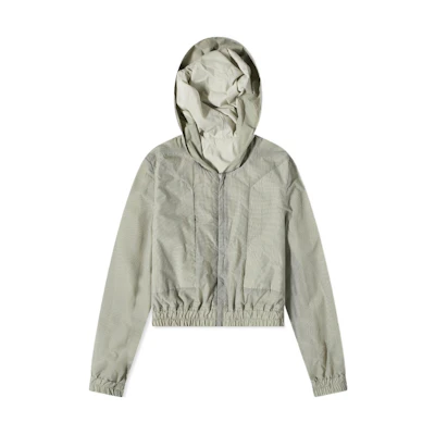 RICK OWENS Olive Solid Zip-Up Hoodie Jacket Long Sleeve Fitted Style RR01C4715RG-08
