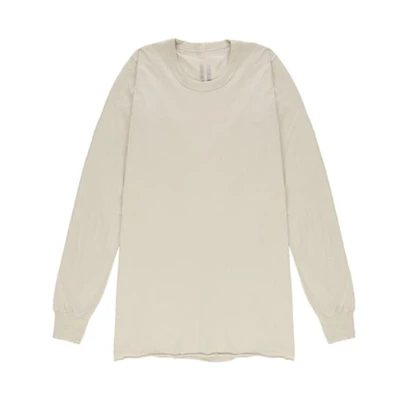 RICK OWENS Oversized Pearl White Crewneck Long Sleeve Tee RU01C4252JA08