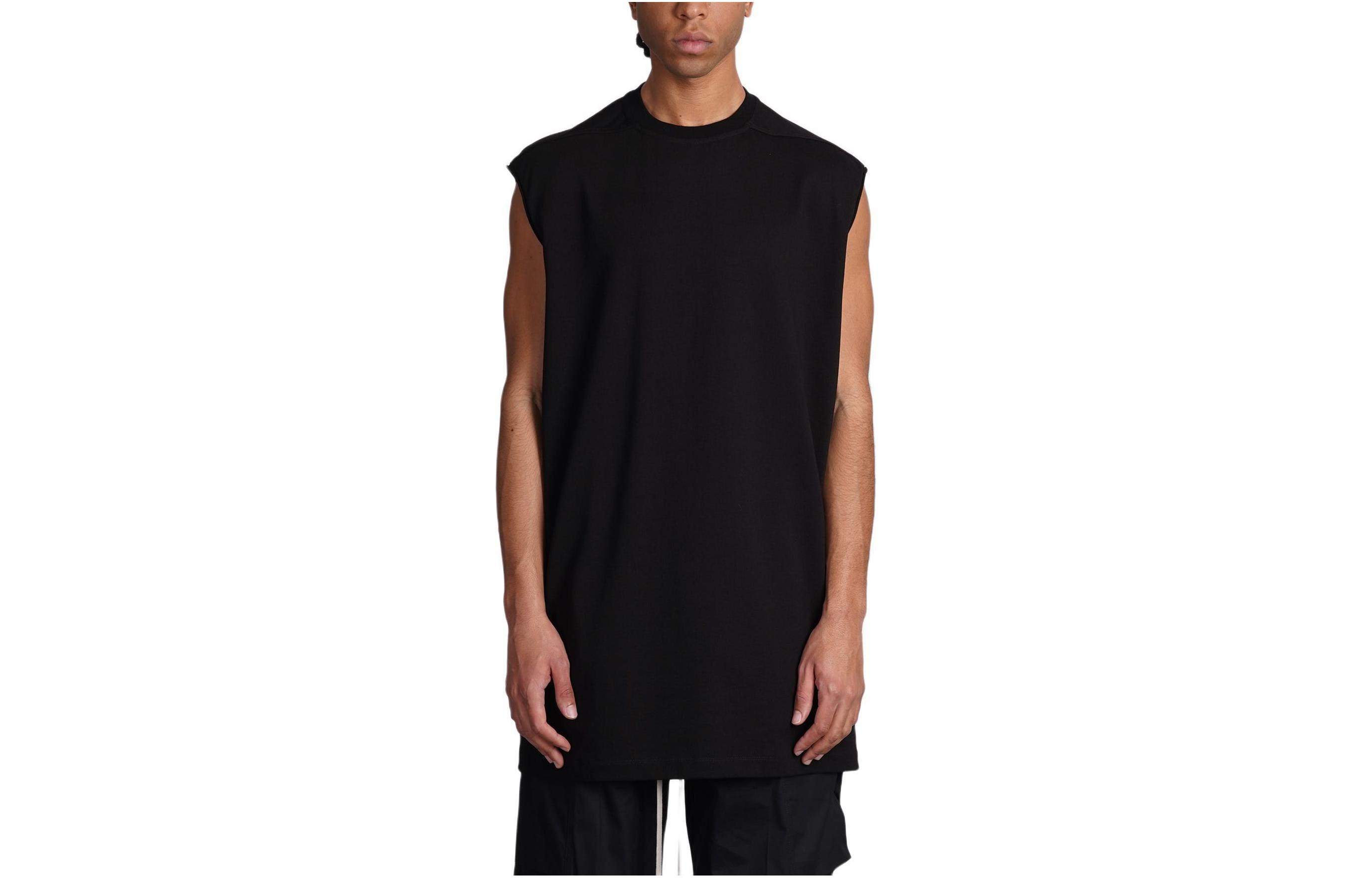RICK OWENS  Oversized Sleeveless Crewneck T-Shirt Black RU01D3160BA-09
