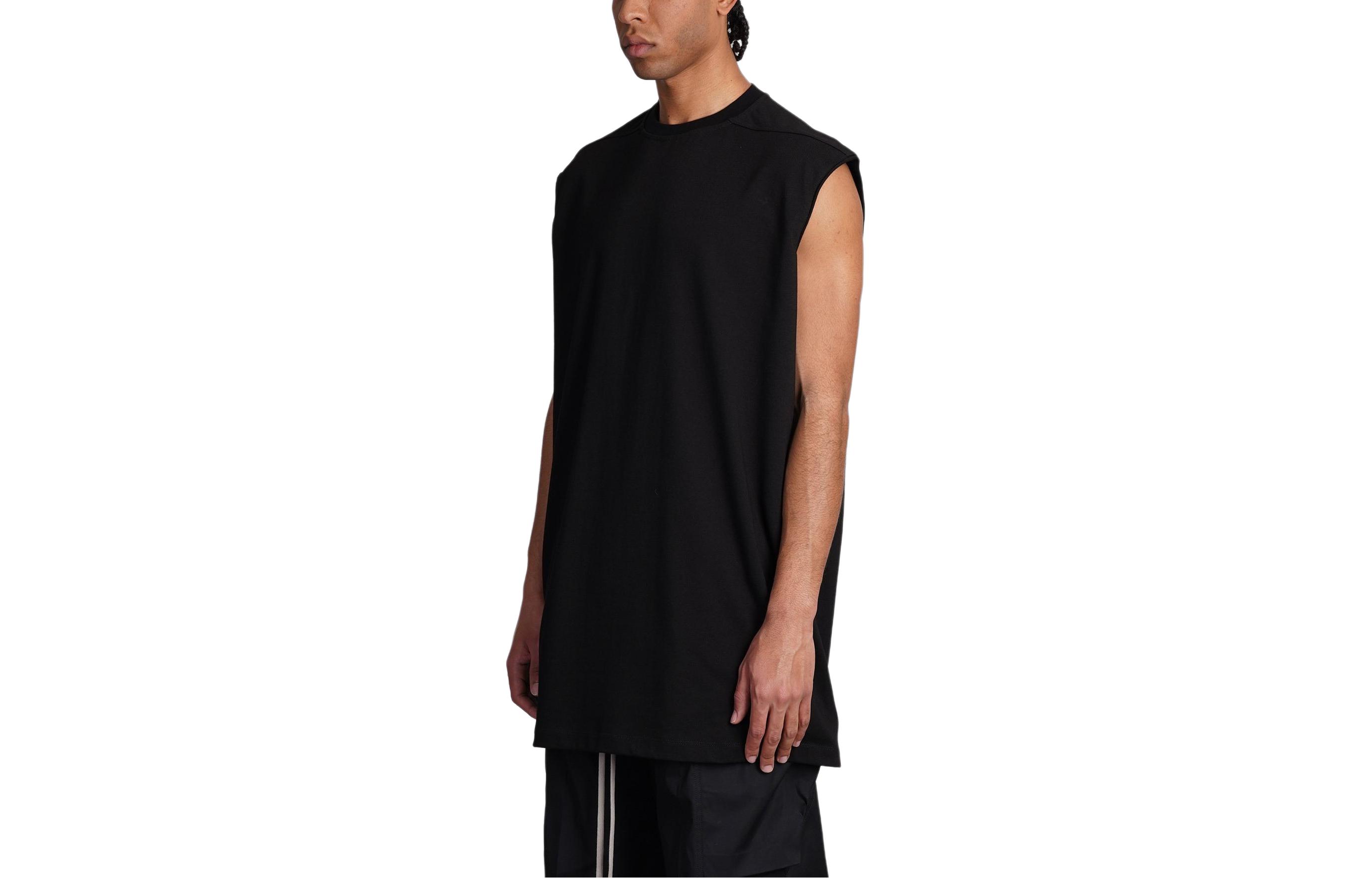 Shop RICK OWENS  Oversized Sleeveless Crewneck T-Shirt Black RU01D3160BA-09