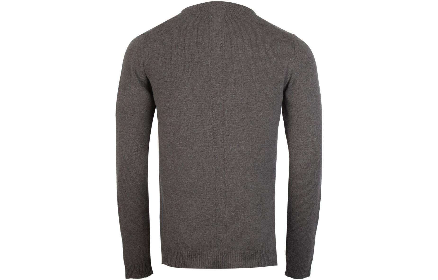 Lookbook Rick Owens  Round Neck Long Sleeve Cashmere Sweater Taupe Brown RU02A5684WSBR34