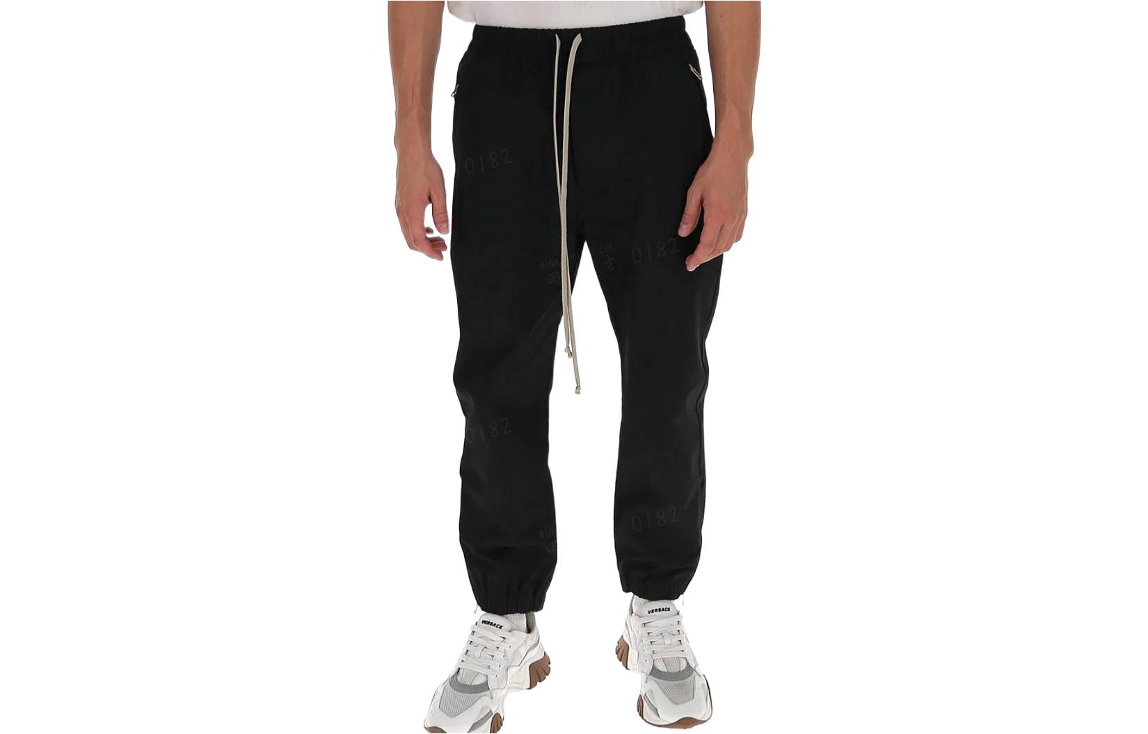 RICK OWENS  Slim-Fit Mid-Rise Zipper Jogger Knit Pants Black RU20F3375TT-09
