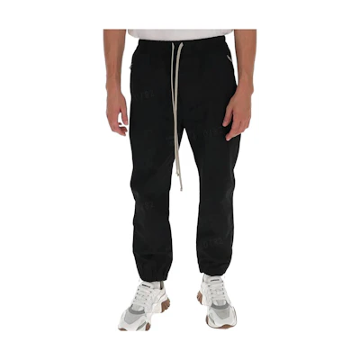 RICK OWENS Slim-Fit Mid-Rise Zipper Jogger Knit Pants Black RU20F3375TT-09