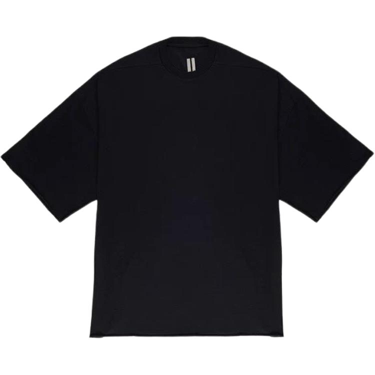 RICK OWENS  Solid Black Crewneck Slim Fit Short Sleeve T-Shirt RU02D6283JA-09