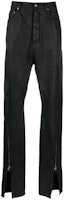 Rick Owens Solid Black Wide-Leg Split-Hem Trousers. RR01D3343BW-99 Rick Owens Solid Black Wide-Leg Split-Hem Trousers. RR01D3343BW-99