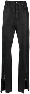 릭 오웬스 솔리드 블랙 와이드레그 스플릿 밑단 바지. RR01D3343BW-99 Order 릭 오웬스 솔리드 블랙 와이드레그 스플릿 밑단 바지. RR01D3343BW-99