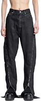 Lookbook Rick Owens 黑色寬褲分叉長褲. RR01D3343BW-99