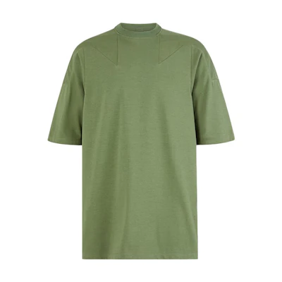RICK OWENS Solid Color Green Crew Neck T-Shirt. RU01C4275BA55