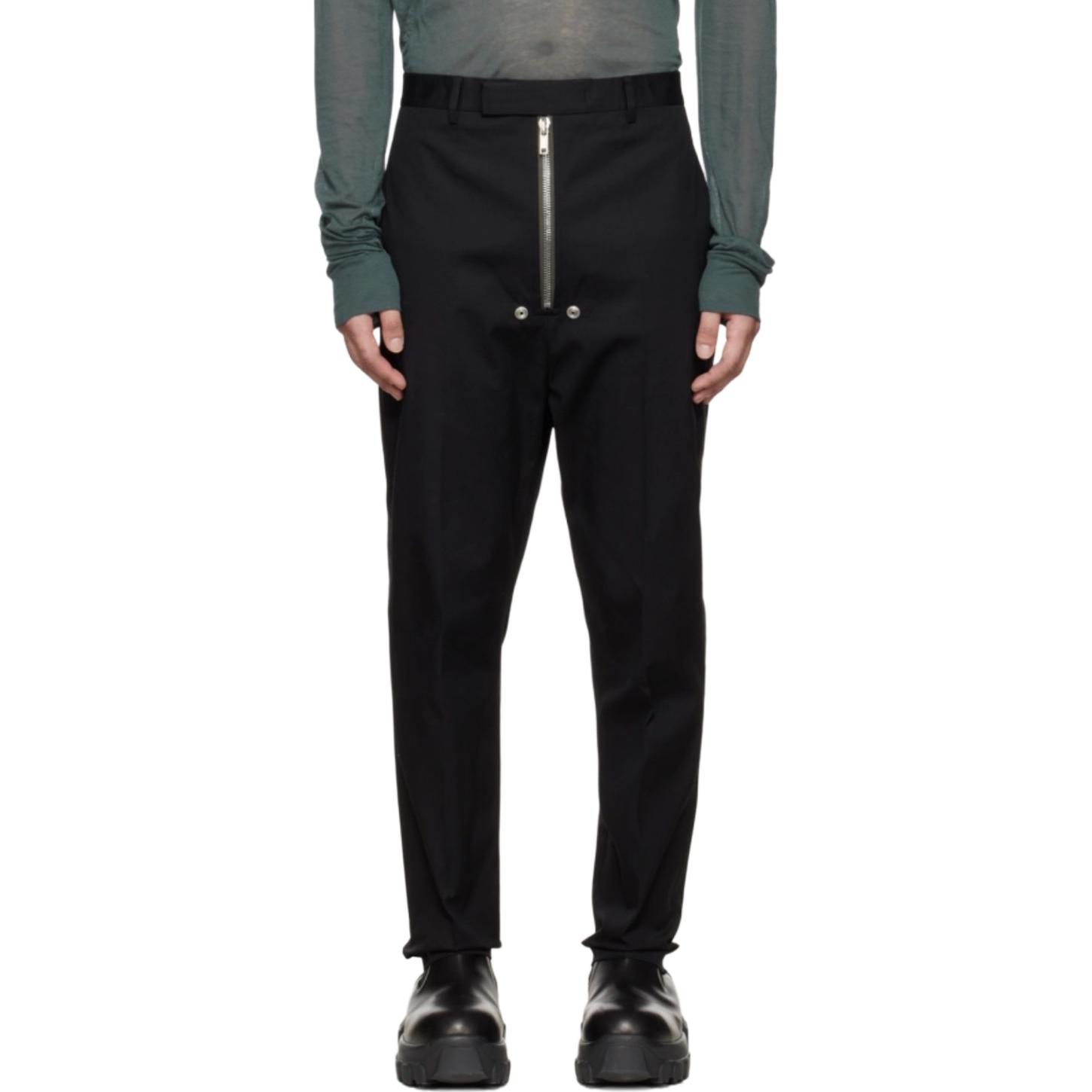 RICK OWENS  Solid Slim Fit Mid-Rise Straight Suit Pants RU02B2334TE-09