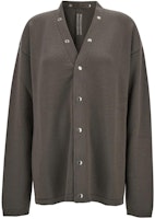RICK OWENS Solid V-Neck Button-Up Long Sleeve Knit Cardigan Brown. RU01D3608M-34 RICK OWENS Solid V-Neck Button-Up Long Sleeve Knit Cardigan Brown. RU01D3608M-34