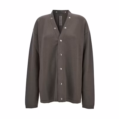 RICK OWENS Solid V-Neck Button-Up Long Sleeve Knit Cardigan Brown. RU01D3608M-34