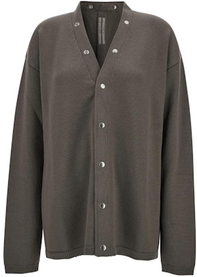 RICK OWENS Solid V-Neck Button-Up Long Sleeve Knit Cardigan Brown. RU01D3608M-34 Order RICK OWENS Solid V-Neck Button-Up Long Sleeve Knit Cardigan Brown. RU01D3608M-34