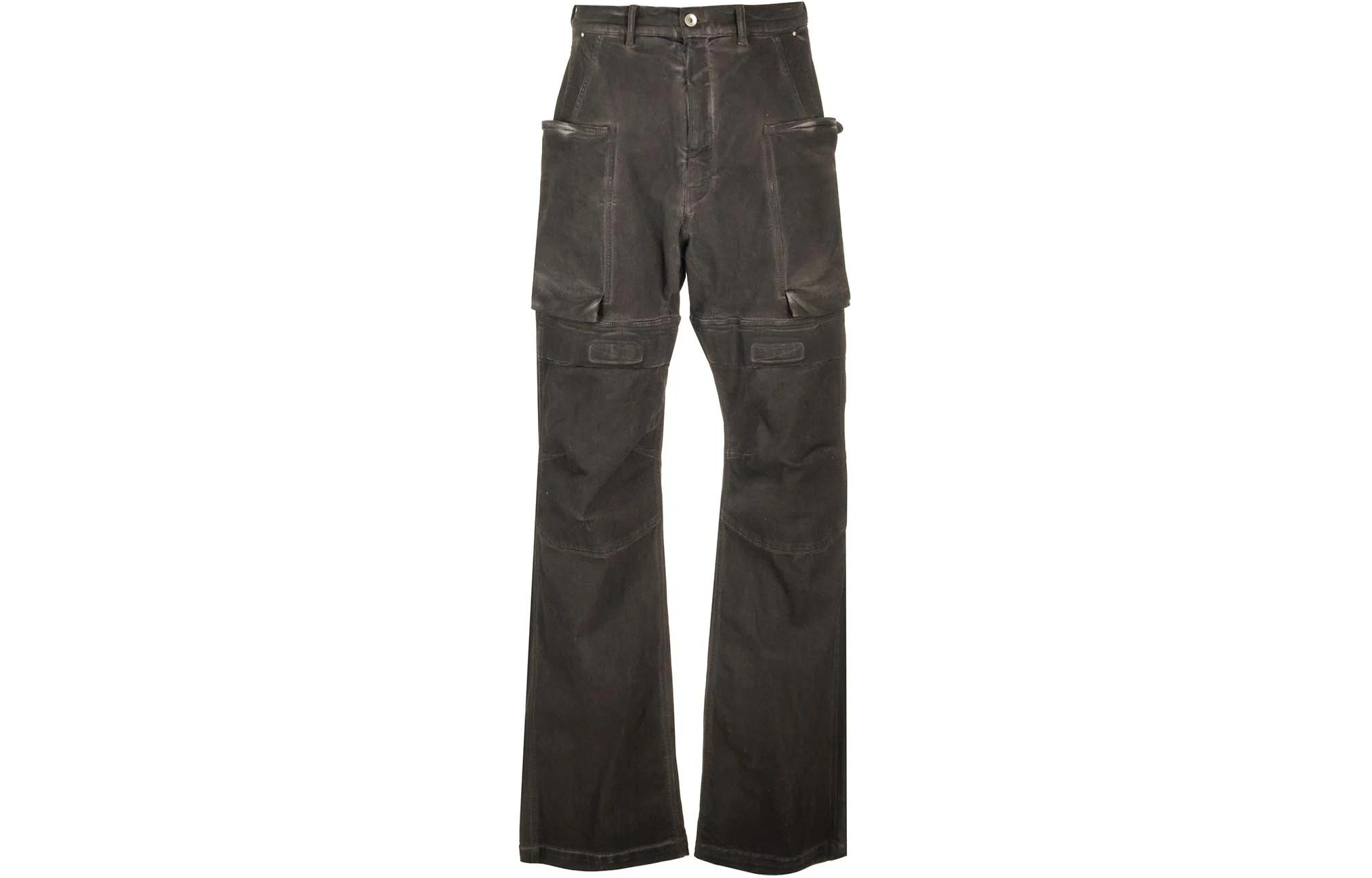 RICK OWENS  Solid Wide-Leg Zip Cargo Pants Dark Gray RR01D3321SDK-78