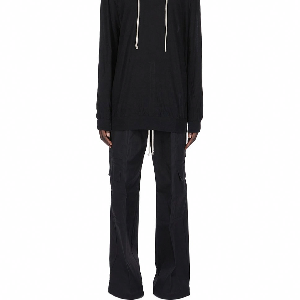 Shop Rick Owens 水洗效果鉚釘彈性腰休閒長褲 RU01E5339TE-09