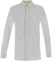 Rick Owens White Solid Slim Fit Button-Up Long Sleeve Shirt RL01D3299HP-11 Rick Owens White Solid Slim Fit Button-Up Long Sleeve Shirt RL01D3299HP-11