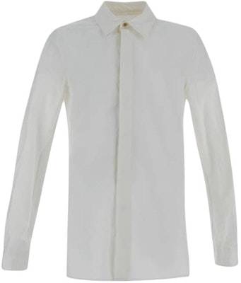 Rick Owens White Solid Slim Fit Button-Up Long Sleeve Shirt RL01D3299HP-11 Buy Rick Owens White Solid Slim Fit Button-Up Long Sleeve Shirt RL01D3299HP-11