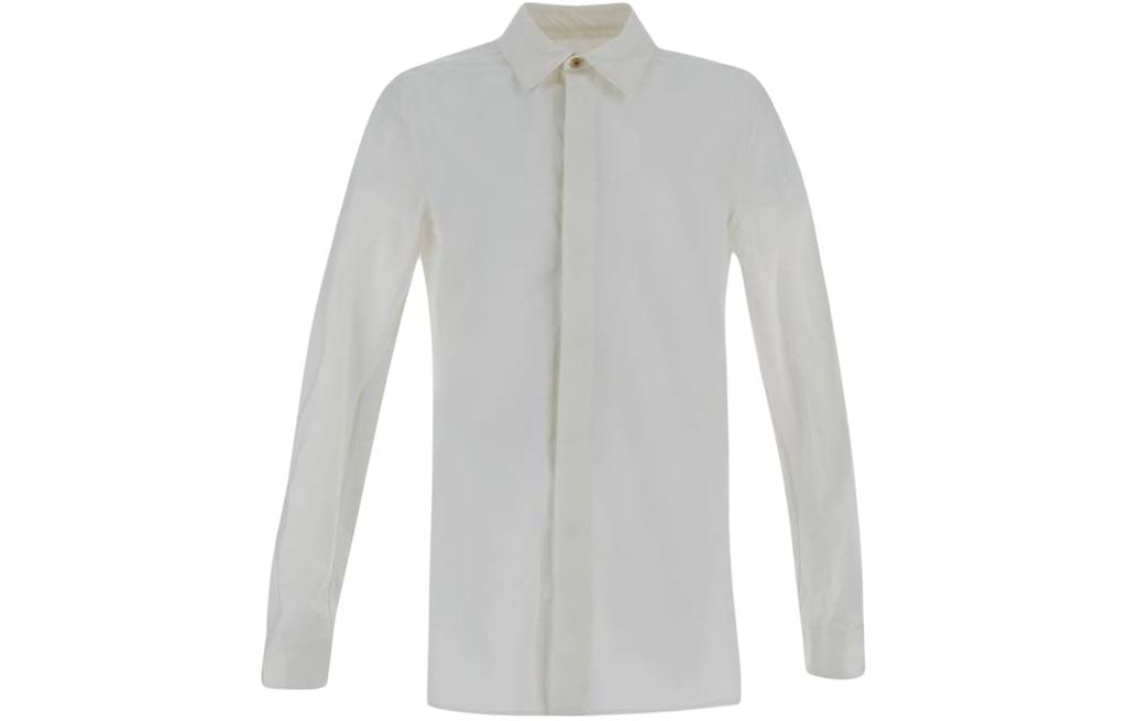 Order Rick Owens  White Solid Slim Fit Button-Up Long Sleeve Shirt RL01D3299HP-11