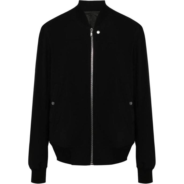 Rick Owens Baseball Collar Black Zip-Up Jacket RU01D3782WL-09