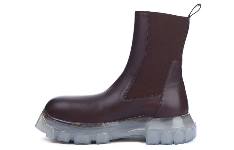 Rick Owens Beatle Bozo Chelsea Boots 'Dark Brown Calfskin'