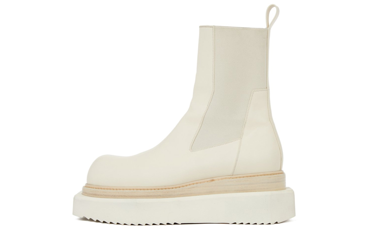 Rick Owens Beatle Turbo Cyclops 'White Calfskin Elastic Side Panel Chelsea Boot'