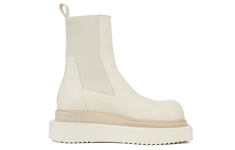 Rick Owens Beatle Turbo Cyclops 'White Calfskin Elastic Side Panel Chelsea Boot' 圖 2