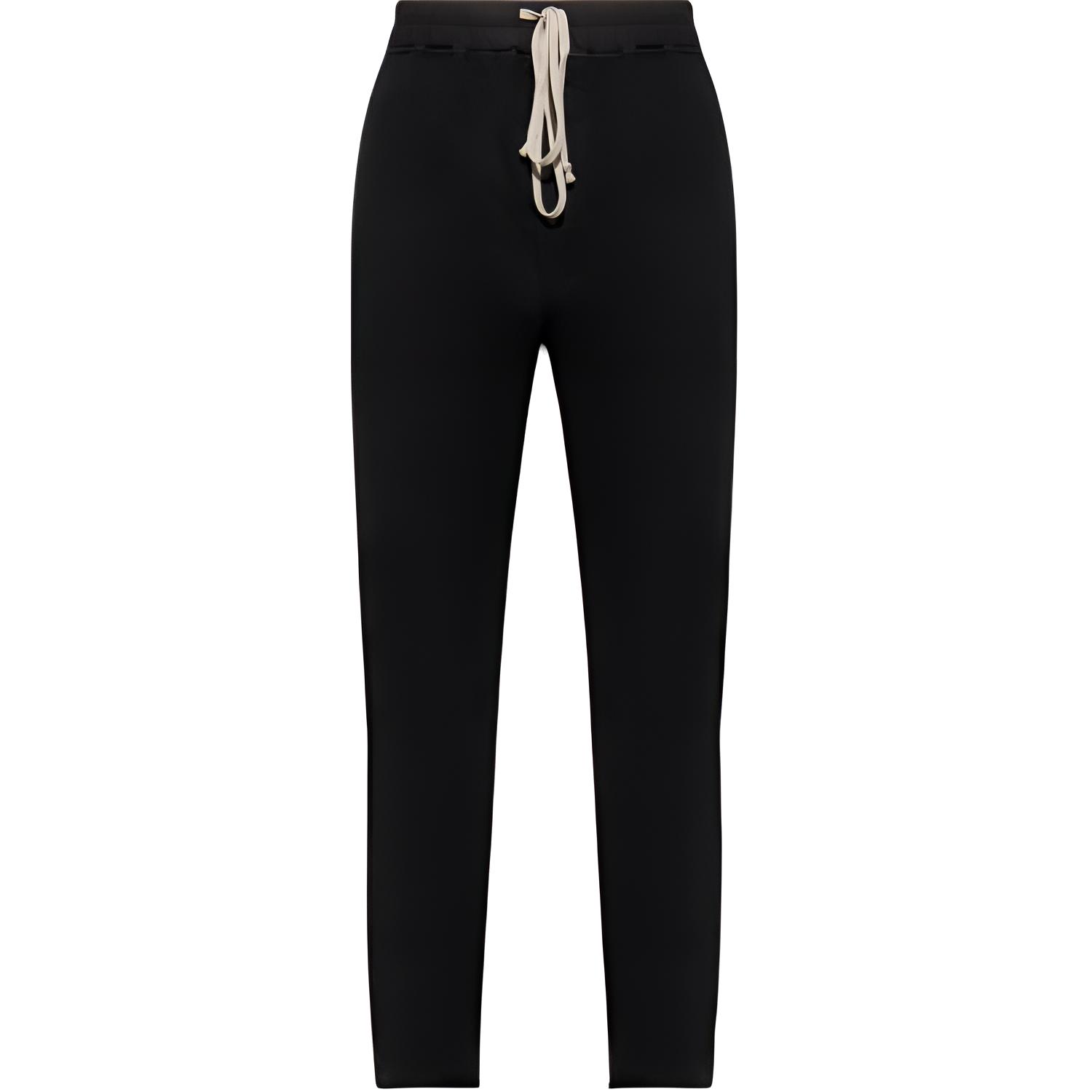 RICK OWENS Berlin Fit Rig Fabric Elastic Waist Drawstring Hem Pants Black Unisex. DU02C5392RIG09
