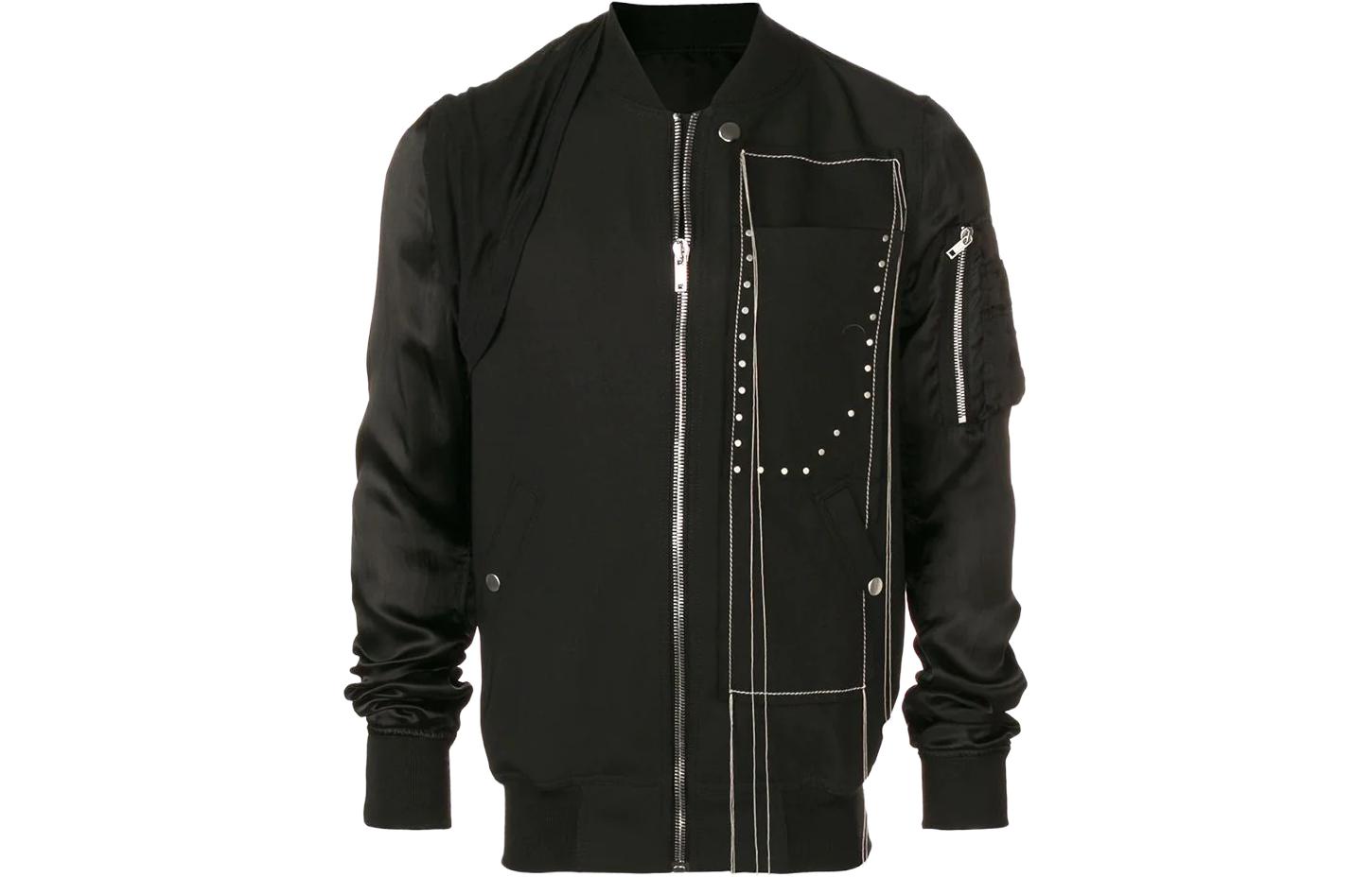 Rick Owens Black Full-Zip Long-Sleeve Jacket RU19S2789COMT130908