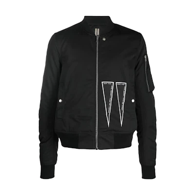 Rick Owens Black Long Sleeve Slim Fit Baseball Collar Jacket DU02B4771MUEH1