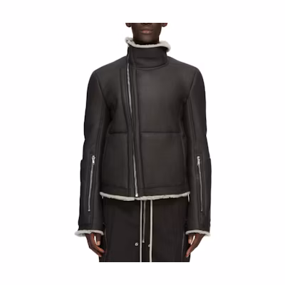 Rick Owens Black Loose High Neck Zip-Up Jacket RU02D6768LSHM9-08