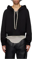 Rick Owens Black Monochrome Cropped Hoodie Jacket RU01D3242BA-09 Rick Owens Black Monochrome Cropped Hoodie Jacket RU01D3242BA-09
