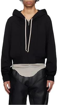 Rick Owens 黑色純色短版連帽外套 RU01D3242BA-09 Buy Rick Owens 黑色純色短版連帽外套 RU01D3242BA-09