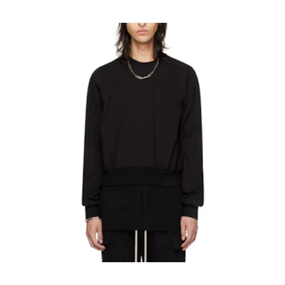 Rick Owens Black Oversized Crewneck Pullover Sweatshirt RU01D3289BA-09