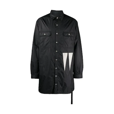 Rick Owens Black Padded Shirt Jacket with Embossed Logo DU01C6753NDEH1-09
