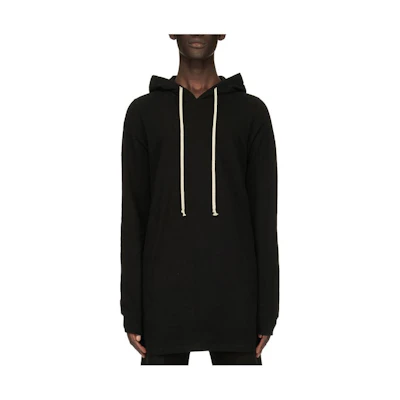Rick Owens Black Plain Pullover Hoodie Long Sleeve Loose Fit RU02C7285BG-09