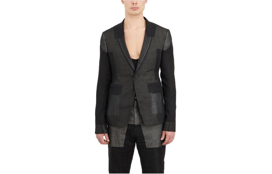 Rick Owens Black Slim-fit Single-button Blazer Jacket HRR01D3706UNC-09