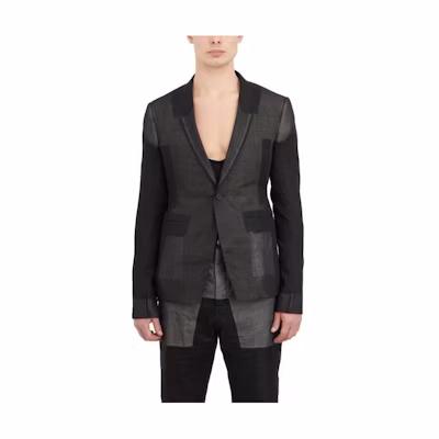 Rick Owens Black Slim-fit Single-button Blazer Jacket HRR01D3706UNC-09
