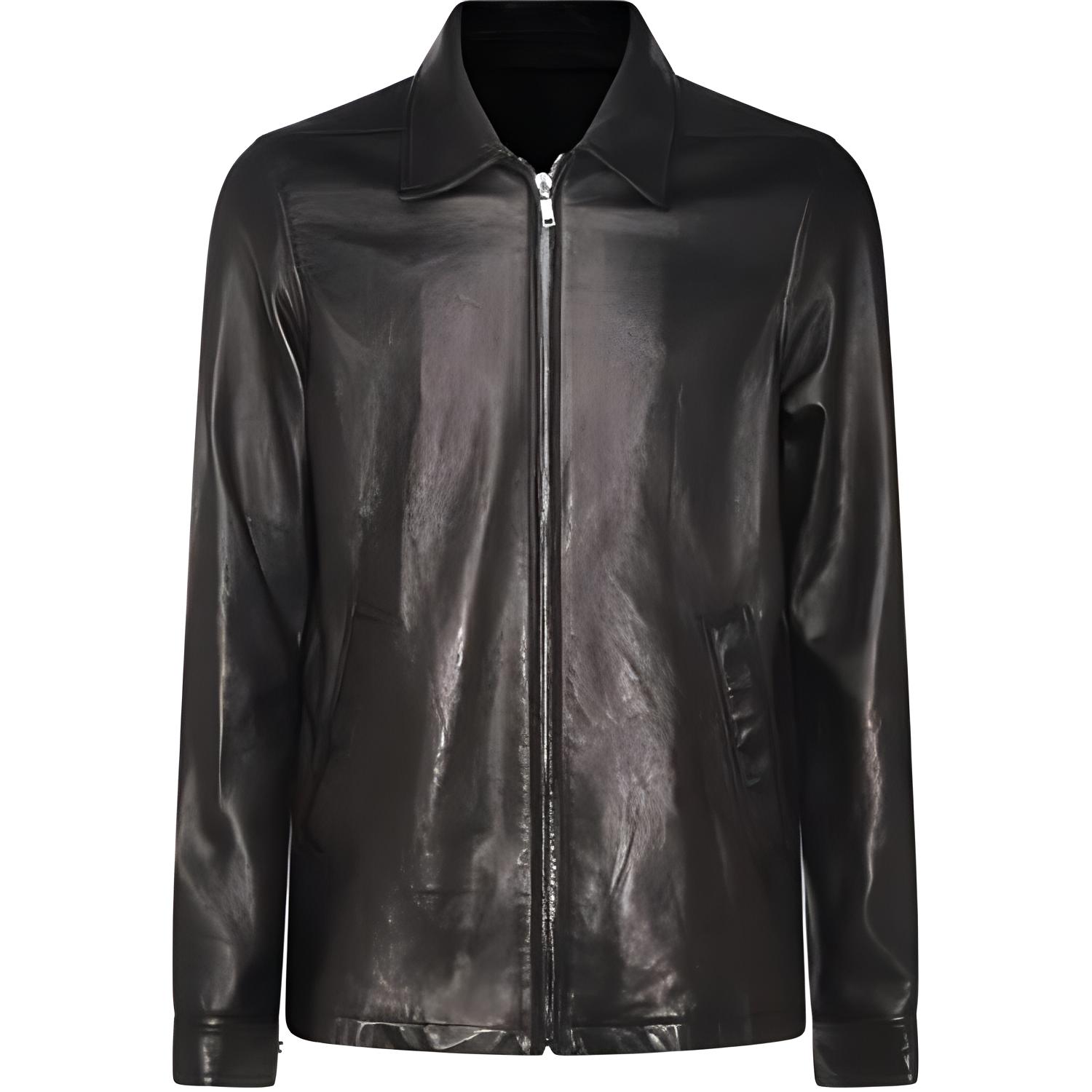 Rick Owens Black Slim-Fit Zip-Up Long Sleeve Jacket RU02D6766LNV-09