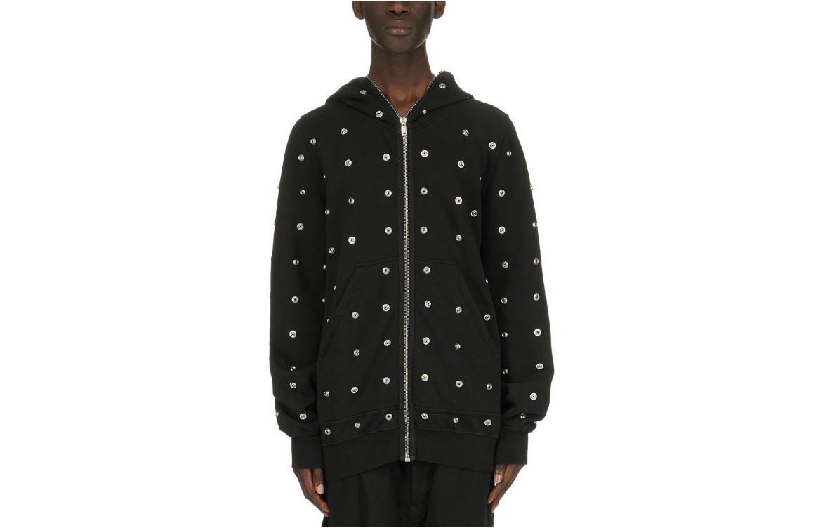 Rick Owens Black Snap Button Hooded Zip Jacket DU01D1283FES2-09