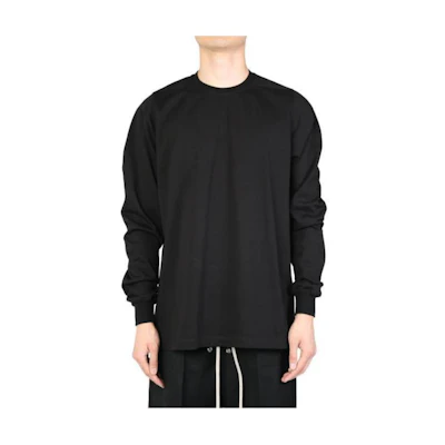Rick Owens Black Solid Color Crewneck Pullover Long-Sleeve Sweatshirt RU02D6277BA-09