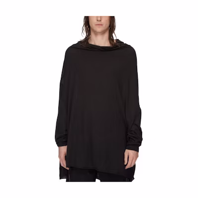 Rick Owens Black Solid Color High-Neck Loose Pullover Sweatshirt DU01D1273BH-09