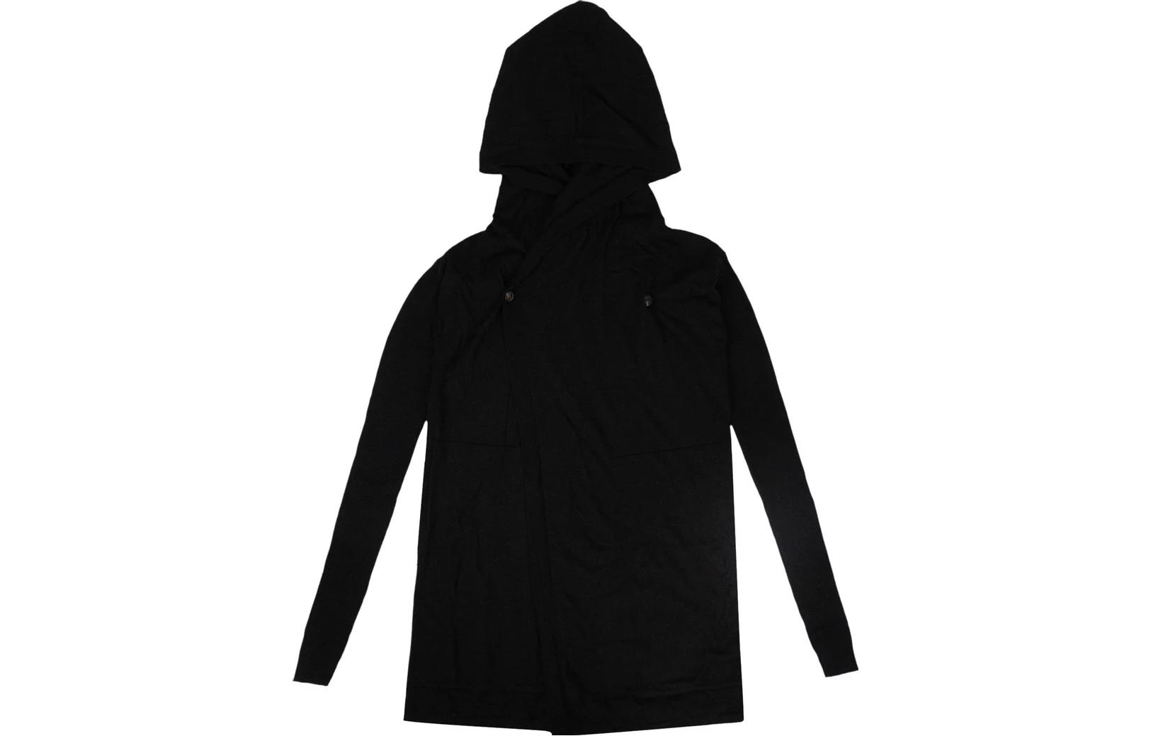 Rick Owens Black Solid Color Slim Fit Hoodie Long Sleeve RU19F4624 WS 09